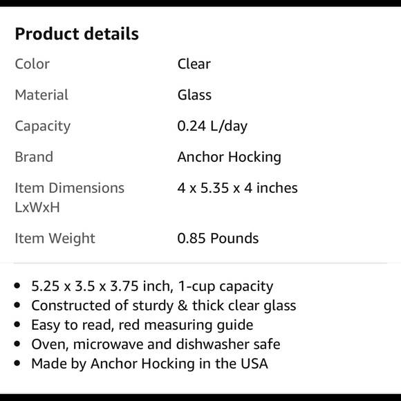 NEW ANCHOR HOCKING Measuring Cup Glass 1 Cup Fire King USA 8 oz #696 - Picture 7 of 16